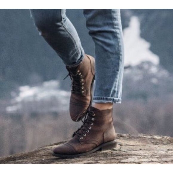 Thursday Boots Captain Lace Up Boots Womens 10.5 Brown Nubuck Boho Victorian - Picture 2 of 14